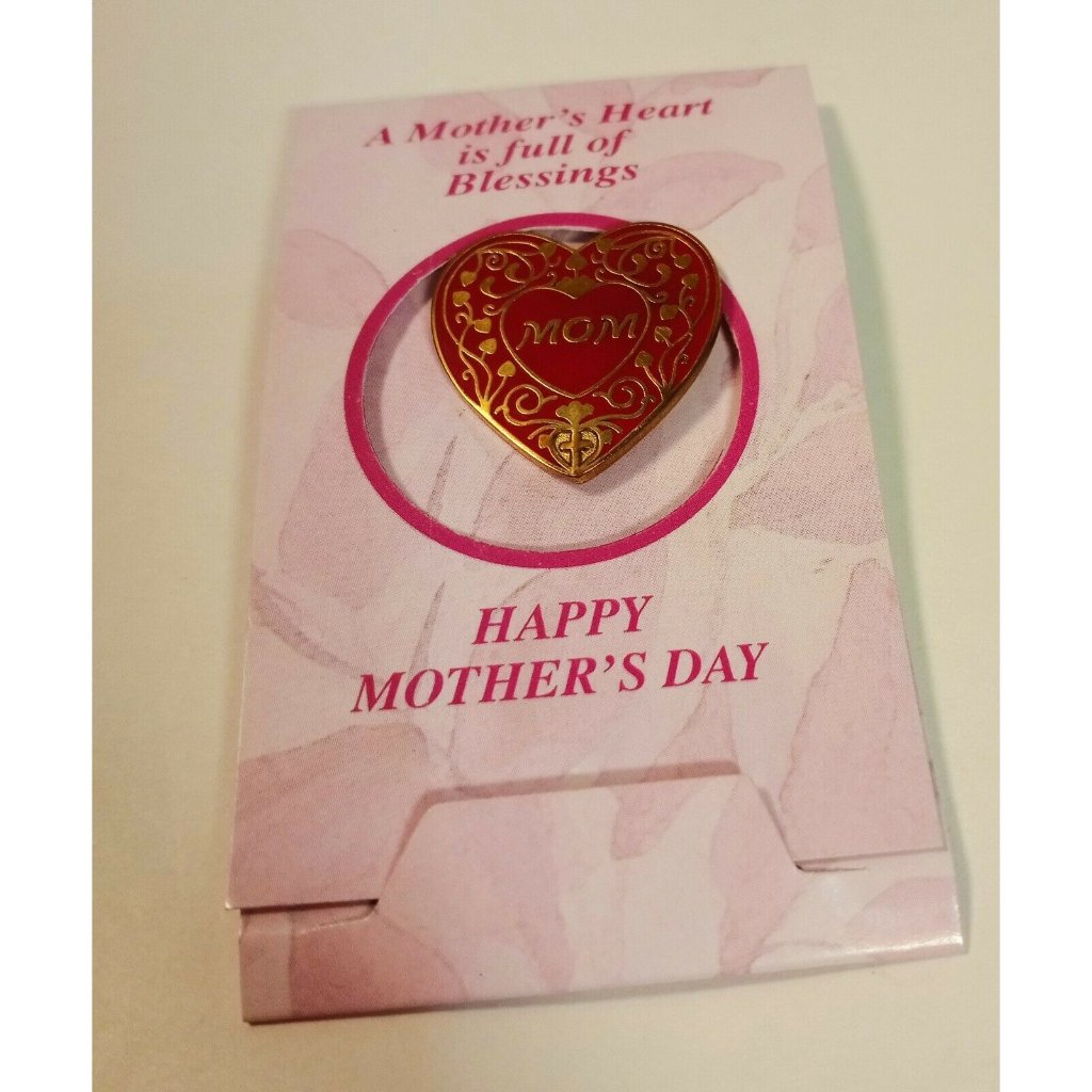 Mom Pin Cross Religious Happy Mothers Day Heart